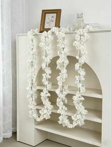 4pcs/7pcs Silk Cherry Blossom Vine, Suitable For Valentine's Day, Bridal Bouquet, Autumn Decor, Wedding, Home, Restaurant, Bedroom, Holiday, Birthday Party, Outdoor Garden. (Flowers Made Of Silk, Stems Made Of Plastic. Please Do Not Pull Hard To Avoid Flower Detachment) - White - View 3