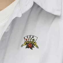 Punk Rock Lucky Playing Card Embroidered Patch Set, Music Band Theme Iron-On Patches, Clothing Accessories Embroidery Sewing Iron-On Patches For Clothes, Pants, Shoes, Bags, Hats Decoration - Multicolor - View 9