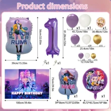 Hasbro K-Pop Birthday Party Decoration Balloon Wreath Set, Includes Metallic Balloons And Happy Birthday Backdrop, Suitable For Wedding, Birthday, Graduation, Engagement Party Decoration - As Shown In the Figure - View 11