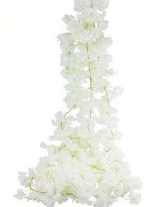 4pcs/7pcs Silk Cherry Blossom Vine, Suitable For Valentine's Day, Bridal Bouquet, Autumn Decor, Wedding, Home, Restaurant, Bedroom, Holiday, Birthday Party, Outdoor Garden. (Flowers Made Of Silk, Stems Made Of Plastic. Please Do Not Pull Hard To Avoid Flower Detachment) - White - View 7
