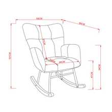 Modern Rocking Chair 69*89*101 Cm – Versatile Recliner For Living Room, Bedroom, Office, Children's Room & Balcony, Stylish Chair With Wooden Base & Metal Frame, Scandinavian Design - White - 查看 5