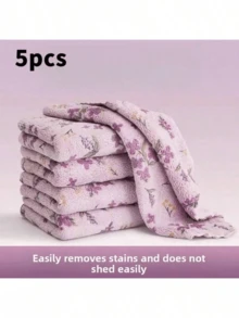20pcs Coral Fleece Cleaning Cloths, High Absorbency Towels, Quick-Dry Multi-Purpose Wiping Rags, Suitable For Kitchen, Bathroom, Car, Floral Pattern Square Cleaning Cloths, Cleaning Supplies, Bathroom Accessories, Travel Essentials, Home Goods, Home Essentials, School Essentials, Back To School Supplies, Bathroom, Home & Kitchen, Kitchen Decor, Kitchen Accessories, Kitchen Supplies, Home Accessories, Kitchen Storage, Camping Essentials, Holiday Essentials, Kitchen Essentials, Kitchen Decor & Accessories, Home Necessities, College Essentials - Multicolor - View 9