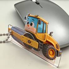 Bộ 5 thước hạt acrylic hình xe công trình, thước bỏ túi/cầm tay trong suốt, dụng cụ học tập kiểu hoạt hình dễ thương, có thể treo trên ba lô, hộp bút, dụng cụ đo nhỏ gọn bỏ túi. - xe kỹ thuật - Xem 13