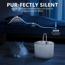 2,2L Dispensador de agua automático y silencioso para gatos con filtro de carbón activado, diseño de grifo blanco - 2.2 litros - Ver 7
