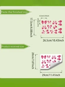 12pcs Glow-In-The-Dark Pink Bow Stickers, Suitable For Home Decor In Living Room, Bedroom And Kids Room. Removable Semi-Matte Self-Adhesive Stickers For Living Room, Bedroom And Kids Room. Home Decor Stickers, Wall Decals, Vinyl Stickers, Spring Decor To Add Vitality To The Home. Rama Decor Sticker Gift, Ideal For Birthday Or Graduation Gifts. - A - View 6