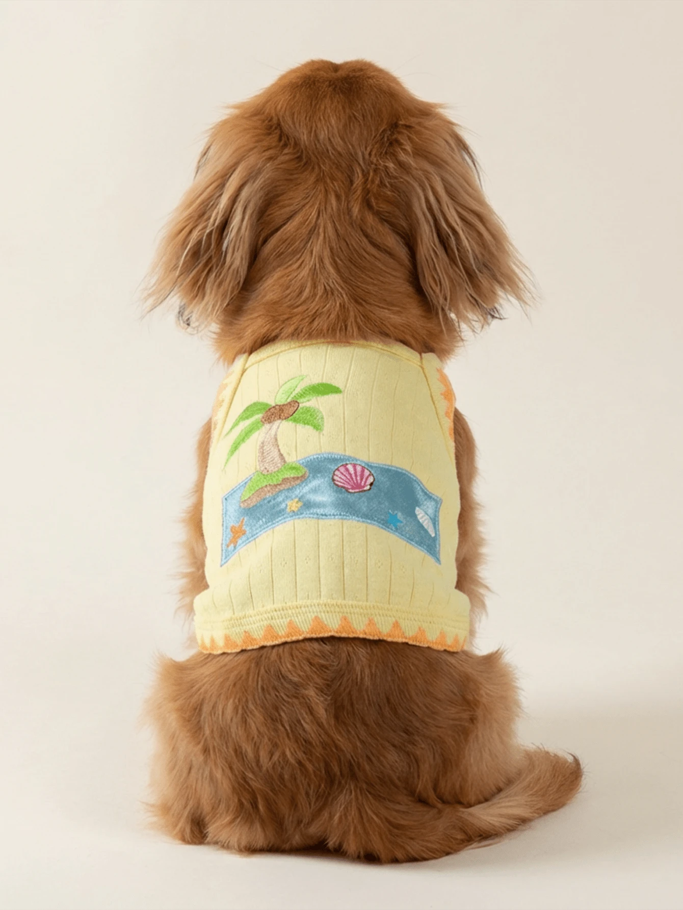 PETCIRCLE 1件宠物衣服，狗狗/猫咪服装，贵宾犬，泰迪熊，小型犬/幼犬，快乐小狗/小猫休闲时尚可爱舒适波点背心 - 黄色