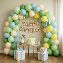 35/50pcs Balloons + 2pcs Ribbons, 10-Inch Gray, Blue, Olive Green, Light Yellow, Ivory Latex Balloons With Ribbons, Suitable For Wedding, Birthday, Anniversary, Graduation, Mother's Day - Multipurpose Indoor/Outdoor Decor, Birthday Balloons - Mixed Styles - View 6
