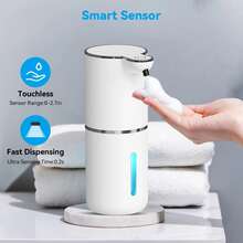 DONASIRA Dispenser Sabun Cuci Tangan Otomatis Sensor Pintar, Kapasitas 380ML, Pengaktifan Sentuh, Layar Lampu Rendah Suara, Mode Kontrol Busa/Cairan yang Dapat Diatur 4 Tingkat, Dapat Diisi Ulang Type-C, Aksesori Dapur dan Kamar Mandi - Beraneka warna - View 5