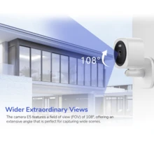 PANDA Cámara de con seguimiento inteligente E5, WiFi 2.4G Bluetooth, 4MP, detección de movimiento, reducción de ruido 3D, monitor de mascotas, alarma en tiempo real a través de aplicación, vigilancia de video bidireccional, mini cámara con audio y visión nocturna - W - Ver 11