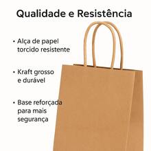 Sacola de Papel Kraft Pequena 21,5x15x8cm Kit com 5 Unidades Ideal Para Presentes Lembrancinhas Embalagens Elegantes Resistentes Sustentáveis Perfeitas Para Festas Eventos e Lojas - Multicolorido - Visão 9