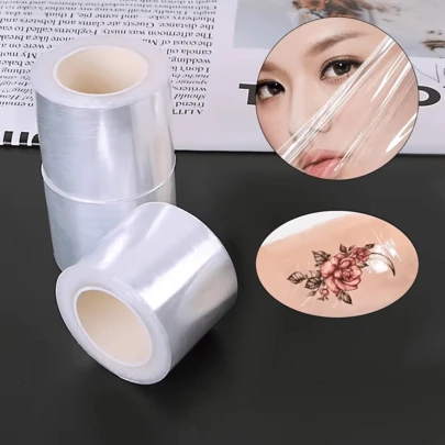 Tattoo Plastic Wrap, Special Beauty Salon For Eyebrows And Lips, With Small Roll Plastic Wrap Eyebrow Cover Film Auxiliary Supplies. Suitable For Professional Beauty Salons.