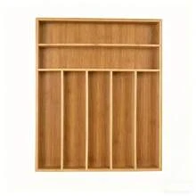 1-Pack Bamboo Kitchen Drawer Organizer - Utensil Organizer For Kitchen Drawers - Cutlery Tray And Silverware Organizer, For Kitchen Decor, Fall Decor, Holiday Decor, Room Decor, Home Decor, Autumn Decor, Bedroom Decor, Halloween Decor, Room Decor, Christmas Decor, Halloween, Halloween Decorations, Christmas, Halloween Decorations, Christmas Decorations, Fall Decor, Christmas Decorations, Storage, Organization - Khaki - View 6