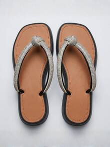 Chinelo Sandália Feminino Strass Rasteirinha Moda Elegante Brilho Leve - Preto - Visão 4