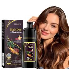 500ml, Brown Shampoo, Polygonum Multiflorum Essence, Covers The Hairline Of White Hair, Strengthens Hair Color, Repairs Hair Quality, Does Not Harm The Scalp, Gently Coloring, Deeply Cleanses The Hair, Shiny And Smooth - màu nâu - Xem 2