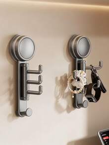 1pc Jewelry Hanger, Rotating Entryway Key Holder Creative Wall Mount Organizer, New Swivel Hook, Vacuum Suction Cup Hook For Towel, Umbrella, Key Storage In Living Room, Kitchen, Bathroom - Durable And Strong Suction - Multicolor - View 3