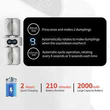 Electric Dumpling Maker Machine, Double Head Automatic Electric Dumpling Machine Maker Mould 2 Modes Household Quick Rechargeable Dumpling Maker With Empanada Maker,Dough Cutters,Spoon,Brush - White - View 7