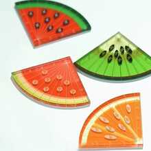 4pcs Mini Fruit Palm Ruler Acrylic Colorful Palm-Sized Ruler Pendant, Cute Measurement Convenient Pendant, Gift For Friends, Graduation Gift, Back To School Small Gift - Fruit - View 3