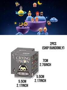 Caja misteriosa de la serie "Llorar a la luna" de POP MART CRYBABY, incluye 12 versiones regulares + 1 versión oculta, con figuras de estatuas celestiales sentadas con elementos de luna y astronauta, hechas de PVC/ABS de alta calidad, diseño artístico emocional, decoración de escritorio detallada y linda para el hogar u oficina, regalo ideal para fans de CRYBABY, entusiastas de la estética celestial, cumpleaños y aniversarios, mini escultura altamente coleccionable - Multicolor - Ver 15