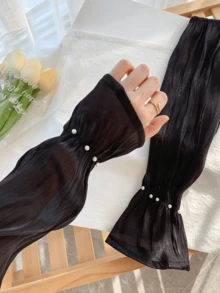 Lengan Pelindung Matahari Longgar Ukuran Besar dari Sutra Es, Penutup Lengan Anti-UV Bernapas dengan Elastis dan Mutiara, Manset Tabir Surya Ukuran Besar yang Tidak Ketat untuk Mengemudi, Bersepeda, Olahraga Luar Ruangan, Pakaian Musim Panas Sehari-hari - MultiWarna - View 8