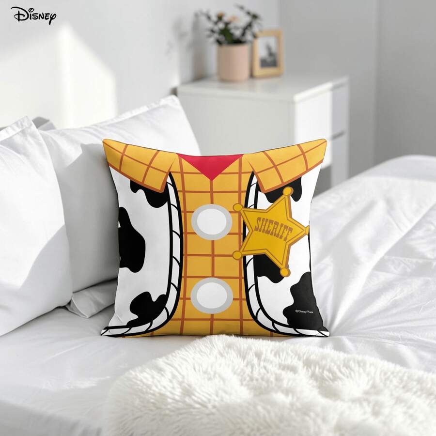Official Disney Toy Story Sheriff Throw Pillow Cover, Toy Story Sheriff Woody Uniform Minimalist Flat Design Style Throw Pillow Cover For Couch Sofa Bedroom Living Room Home Decor - Mixed Colors - View 1