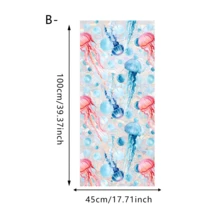 1/4 Set Tropical Leaves And Marine Life Static Window Clings, Sun-Catching Decorative Sticker Combination Suitable For Wedding, Graduation, And Bachelorette Party Home Decor - Multicolor - View 14