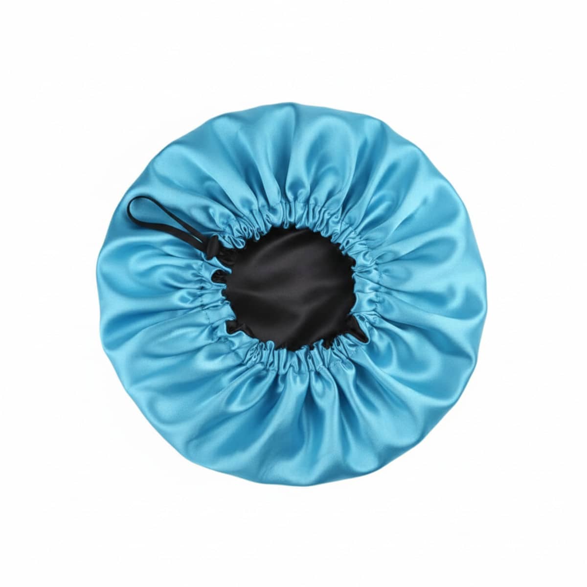 Adjustable Double-Sided Satin Sleeping Cap Anti-Frizz Protects And Aligns Hair - 淺藍色 - 查看 1