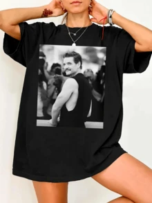 Vintage P-Photoshoo Pedro Pascal T-Shirt, Retro Pedro Pascal, Pedro T-Shirt, Fun Tribute To A Celebrity - Black - View 6