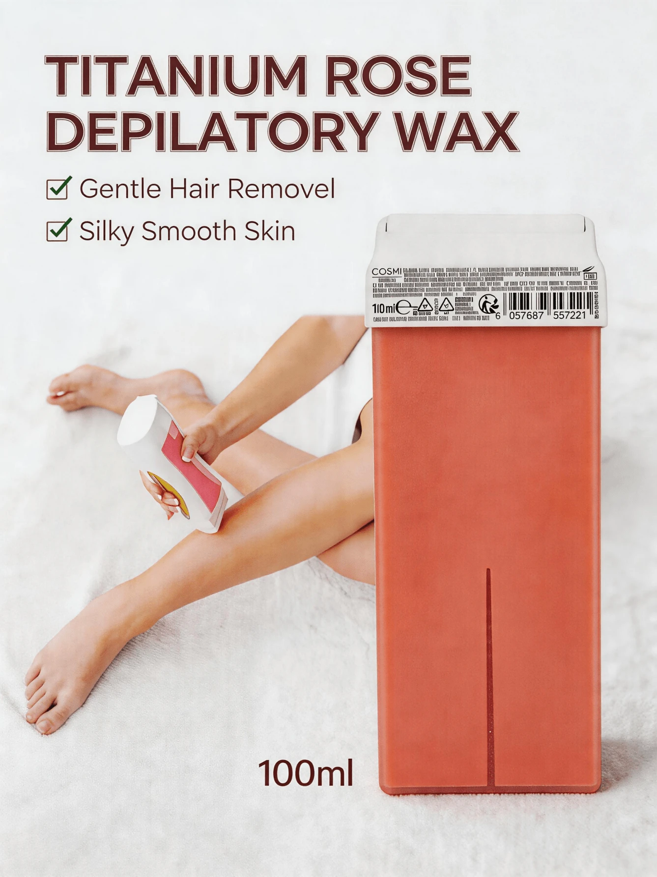 COSMI MILANO Made In Italy Fat-Soluble Depilatory Wax 100ml Cartridge, Enriched Effective And Precise Hair Removal, Compatible With Roller Wax Heater, Uniform Application, Suitable For Legs, Arms And Body, Good Adhesion To Hair, Practical For Home Hair Removal, Professional Body Care Available In Different Models, Ideal For Summer Hair Removal. - CON BIOSSIDO DI TITANIO. - 查看 1