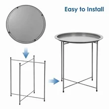 Foldable Butler Tray Top Side Table, Multi-Functional Accent Table For Home - Grey - View 2
