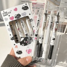这套四支装的可爱猫咪主题可擦圆珠笔，笔握柔软舒适，采用0.5毫米速干黑色墨水，书写流畅。这些卡通造型的圆珠笔非常适合办公和学习使用，尤其适合女士。可用于笔记本、考试、办公用品以及作为学生礼物。 - 黑色 - 查看 15