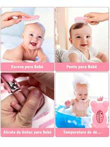 13 Piece Daily Hygienic Hair Care Kit For Newborns - Rose Red - View 4