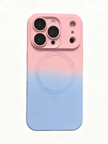 Fashionable Matte Magnetic Phone Case Compatible With IPhone 17 Pro Max, 17Pro, 17 Air, 17, 16, 15, 14 Plus, 13, 12, 11 Pro Max, Glass Lens, Wireless Charging Protective Cover - Gradient Powder Blue - View 4
