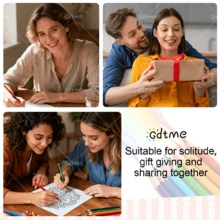 GDTME 1 Libro de colorear con citas inspiradoras, 24 páginas de papel grueso de 120 g/m², tamaño 20 x 20 cm, adecuado para principiantes, lindo, cómodo, audaz y fácil de usar, favor de fiesta, interacción entre padres e hijos, gran regalo, adecuado para vacaciones y eventos del Día de la Madre, ayuda a aliviar el estrés. Se puede usar como artículos de papelería y materiales de aprendizaje, emocionante temporada de festivales de música y bodas, delicado pequeño regalo. Suministros de oficina, suministros de aprendizaje - YX-340 - Ver 2
