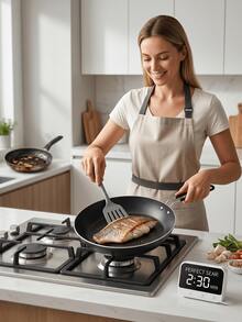This Modern, Minimalist Non-Stick Chinese Wok Is Made Of Lightweight Aluminum Alloy, Featuring A Deepened Body, Non-Stick Coating, And A Heat-Resistant Handle. Available In Various Sizes And Large Capacities. - View 8