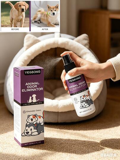 Pet Odor Eliminator Spray, Gentle Cleaning Deodorizer For Daily Use On Cat Litter Box, Dog Bed And Household Surfaces. This Pet Deodorizer Spray Is Specially Designed For Dog And Cat Owners. It Is Suitable For Cat Litter Boxes, Pet Beds, And Various Home Surfaces. The Formula Is Mild, Quickly Breaking Down Odor Molecules Without Producing Strong Scents Or Irritants, Providing A Long-Lasting Freshening Effect.