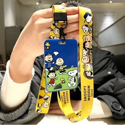  1 chiếc ví đựng thẻ hình Snoopy hoạt hình dễ thương, hộp đựng thẻ ID đa chức năng có dây đeo, bảo vệ thẻ giao thông di động tiện lợi, phù hợp cho học sinh, nhân viên văn phòng, quà tặng sinh nhật, ngày Valentine, quà tặng tựu trường.