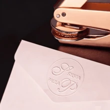 1 PC Custom Book Embosser, Monogram Wedding Embosser -Custom Wedding Embosser Stamp,Personalized Embosser Stamp, Wedding Envelop Embosser, Napkin Embosser-Rosegold - Rose Gold - View 3