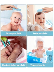 13 Piece Daily Hygienic Hair Care Kit For Newborns - 藍色 - 查看 2