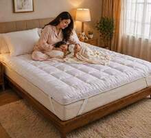 Aafan Hotel Quality Mattress Topper 10cm / 4 Inch Thick Deep Topper Soft & Fluffy Single Double King - 白色 - 查看 5