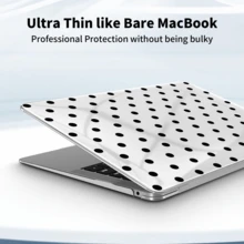 Ốp bảo vệ trong suốt họa tiết chấm bi cho MacBook Air Neo A18 PRO, vỏ cứng bằng nhựa bền chắc. - Trong sáng - Xem 8