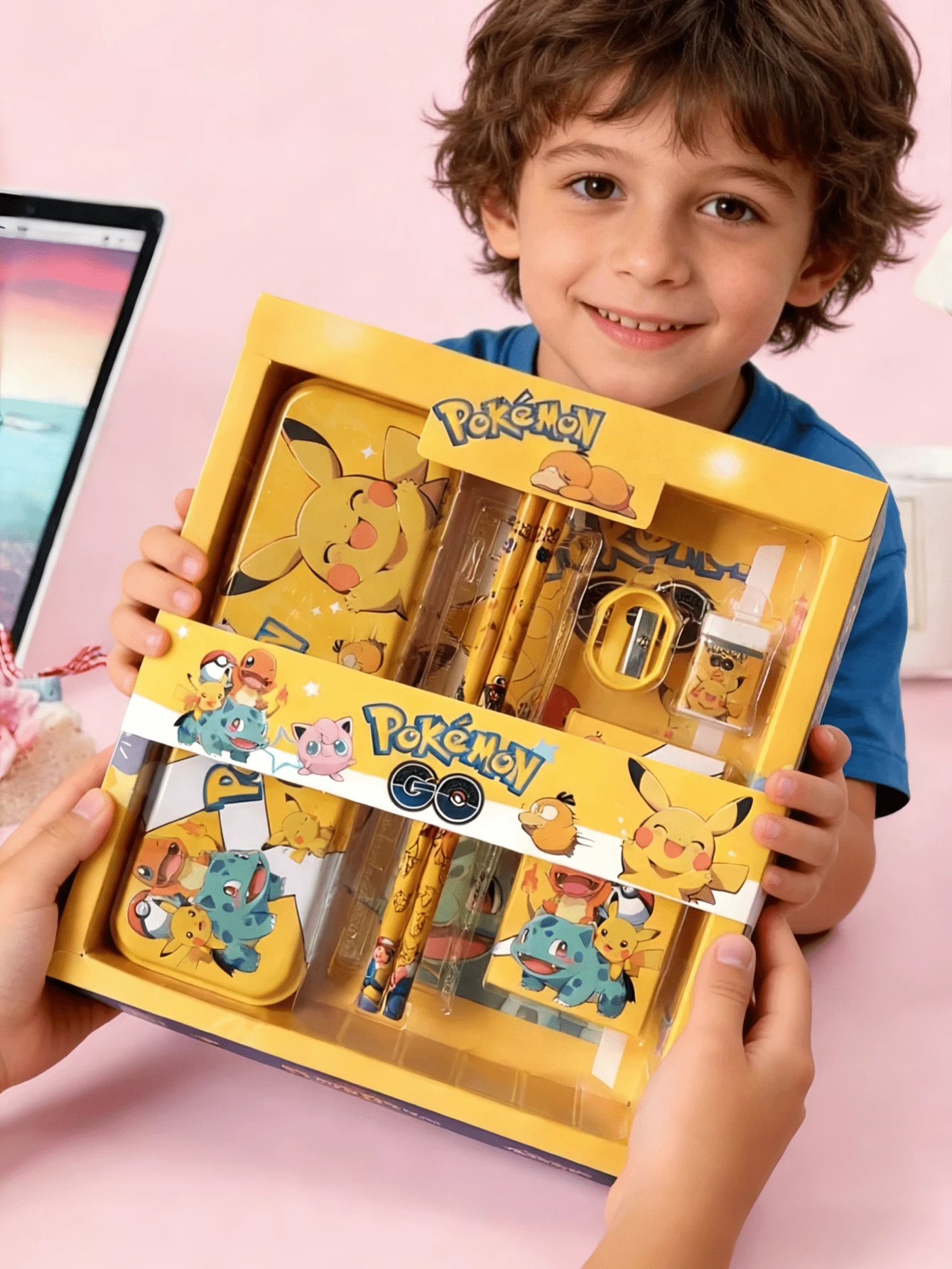 pokemon 6/8/12/14件套卡通文具套装，适合课堂奖励、返校季小礼物 - 彩色 - 查看 1