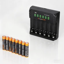 Set Isi Ulang PowerKAN: Charger Pintar N6 (6 Slot, USB 5V/2A) dan 8 buah Baterai Isi Ulang Ni-MH 300mAh 1.2V. Kinerja Tinggi, Dapat Digunakan Kembali, Sangat Cocok untuk Perangkat Rumah Tangga. - Ya - View 2