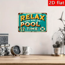 2D Sign: You Have Entered Pool Area - 8x5 Inch Heavy Duty Pool Warning Wooden Sign, Ink Printed Wall Decor, Suitable For Bar And Office Pool Table Decoration - Multicolor - View 3