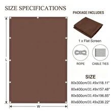 Balcony Privacy Screen, With Ropes And Ties, Sun-Shading And Heat-Insulating Garden Fence Cloth, Fence Protective Net, High Density And Thickness, Suitable For Balcony, Garden, Yard - Deep Coffee Color - Multicolor - View 6
