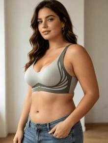 3pcs Anti-Gravity Lift Seamless Sexy Wireless Bra, Supportive Cups Prevent Sagging - Black - View 5