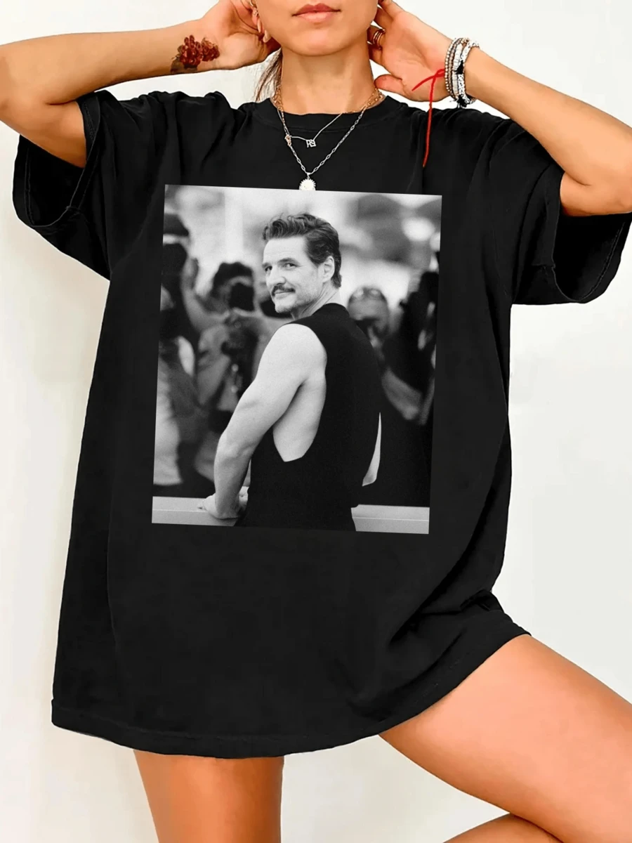 Vintage P-Photoshoo Pedro Pascal T-Shirt, Retro Pedro Pascal, Pedro T-Shirt, Fun Tribute To A Celebrity - Black - View 1