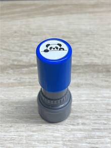 1pc Healing National Treasure Panda Creative Design, Wear-Resistant Plastic Photosensitive Stamp, Cute Macaron Color Panda Pattern Rounded Cylinder Stamp, Sealed Anti-Dry Ink Storage Details, Decorative Stamp For Planner, Student Stationery / Girlfriend Creative Gift / Birthday Gift / Planner Decoration / All Season Use - Panda Stamp - View 8