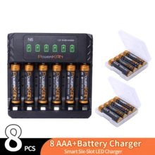 Set Isi Ulang PowerKAN: Charger Pintar N6 (6 Slot, USB 5V/2A) dan 8 buah Baterai Isi Ulang Ni-MH 300mAh 1.2V. Kinerja Tinggi, Dapat Digunakan Kembali, Sangat Cocok untuk Perangkat Rumah Tangga. - Ya - View 9