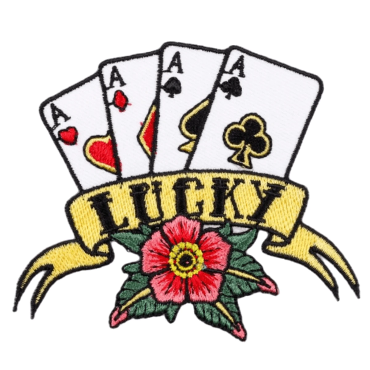 Punk Rock Lucky Playing Card Embroidered Patch Set, Music Band Theme Iron-On Patches, Clothing Accessories Embroidery Sewing Iron-On Patches For Clothes, Pants, Shoes, Bags, Hats Decoration