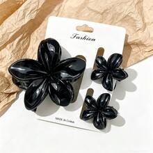 Bộ 3 món, phong cách Bohemian Xuân/Hè, họa tiết vân đá cẩm thạch chuyển sắc xanh xám, kẹp tóc kết hợp hoa sứ lớn và nhỏ, kiểu dáng nghỉ mát biển, phụ kiện tóc giúp giữ nếp tóc mái và tóc con. - Đá cẩm thạch xanh xám - Xem 16